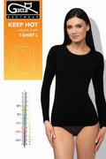 T-shirt da donna a manica lunga termica | keep hot