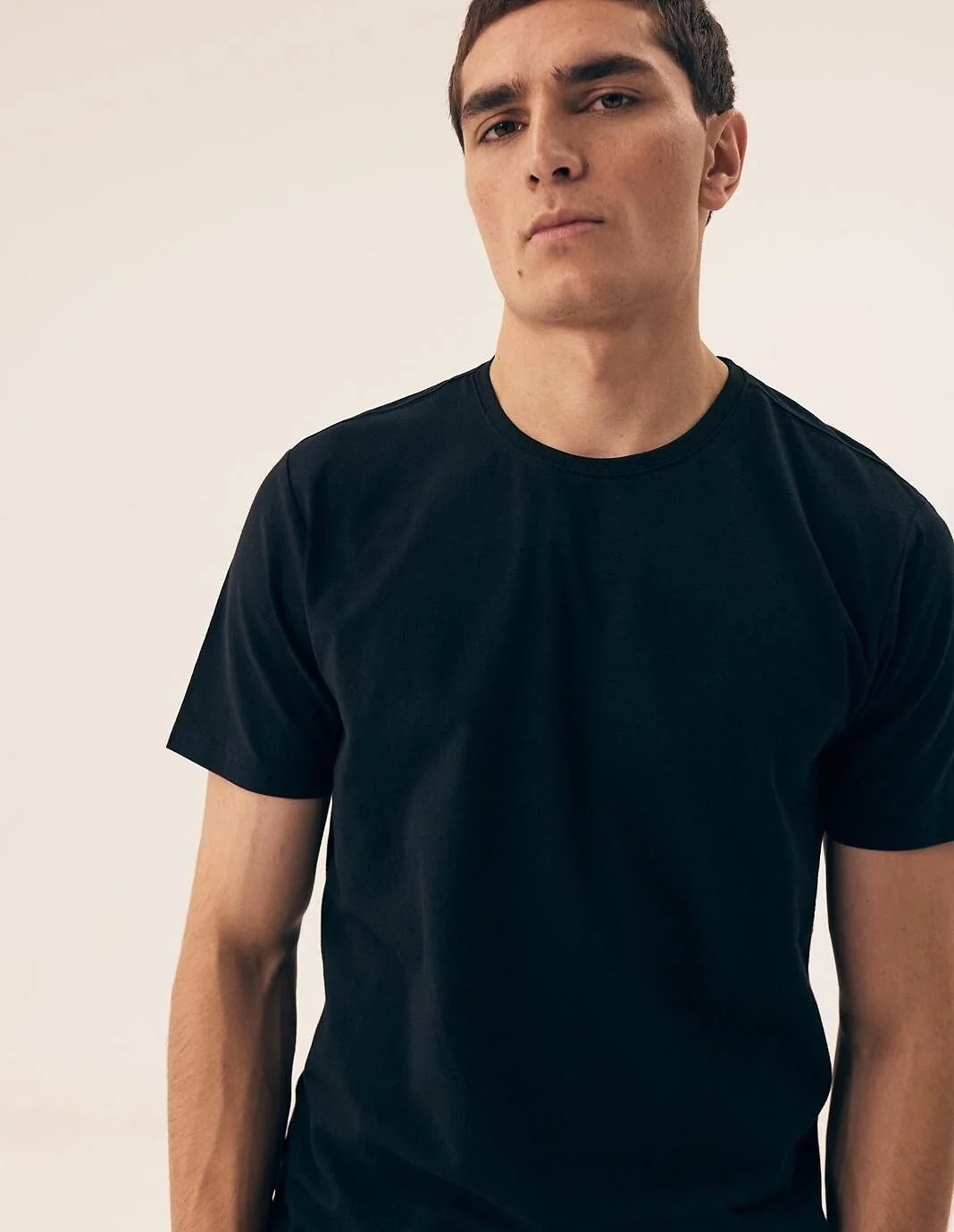 T-shirt uomo nera girocollo in cotone - confezione da 2