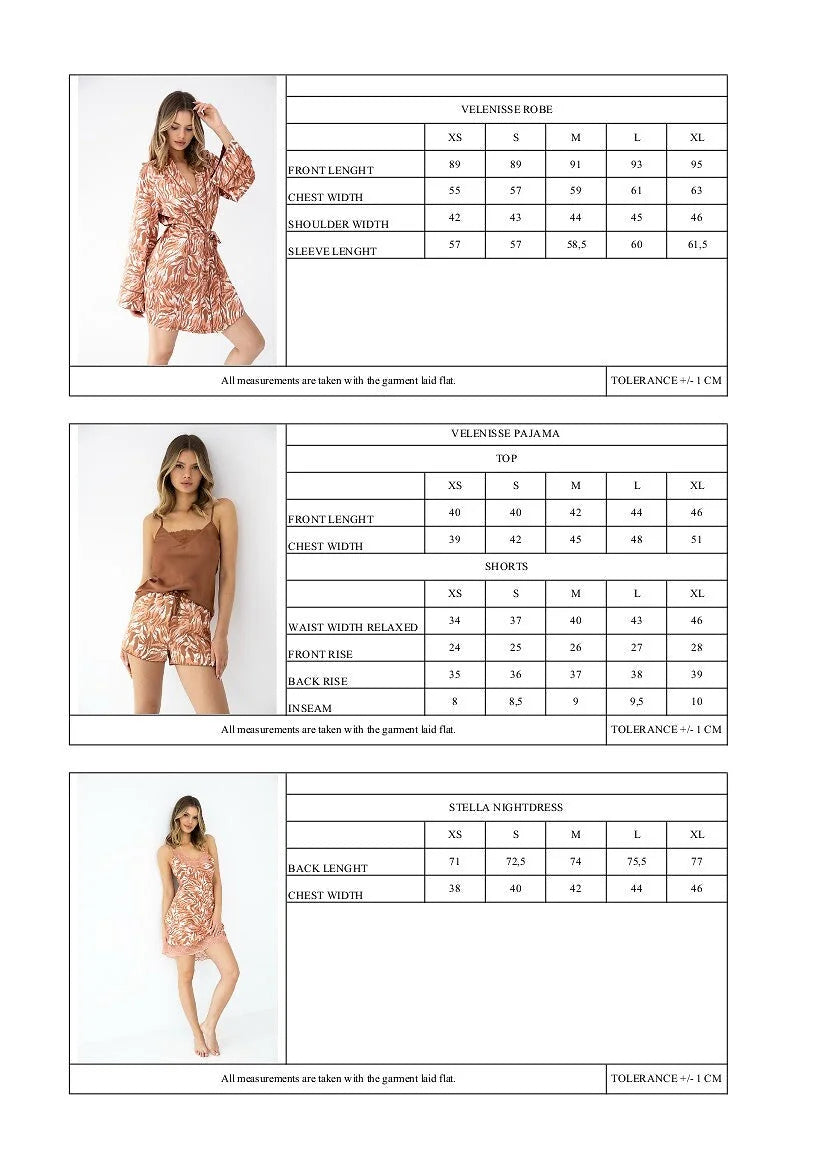 Velenisse | completo notte satinato animalier – top