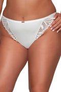Yasmin | slip brasiliano in microfibra e pizzo - ecru