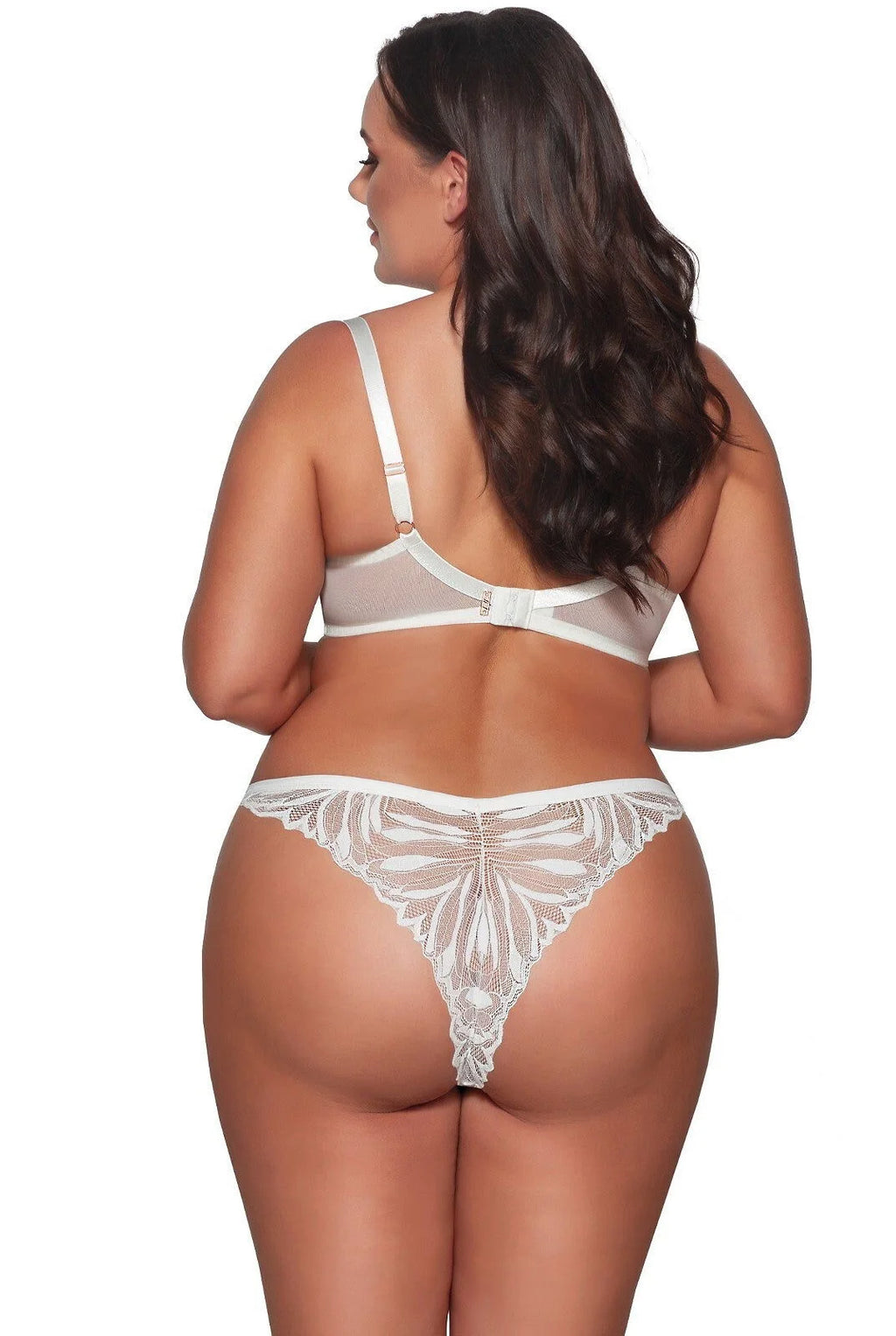 Yasmin | slip brasiliano in microfibra e pizzo - ecru