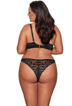Yasmin | slip brasiliano in microfibra e pizzo - nero