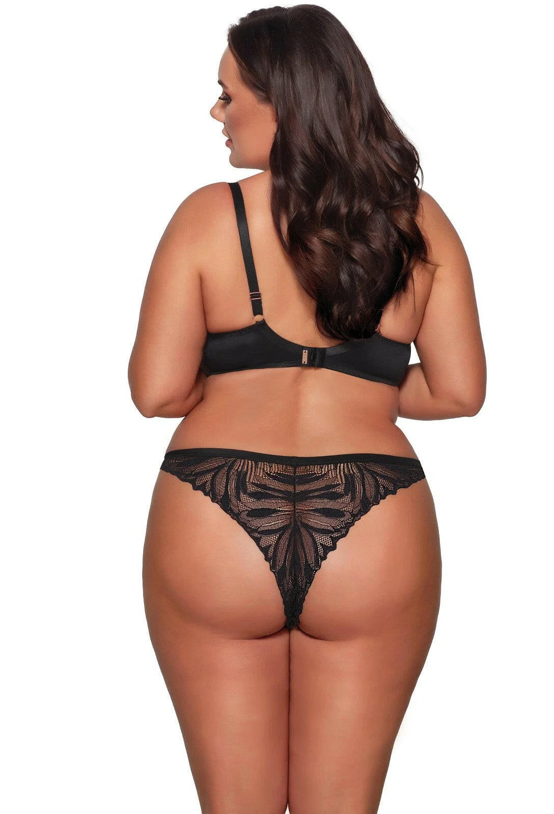 Yasmin | slip brasiliano in microfibra e pizzo - nero