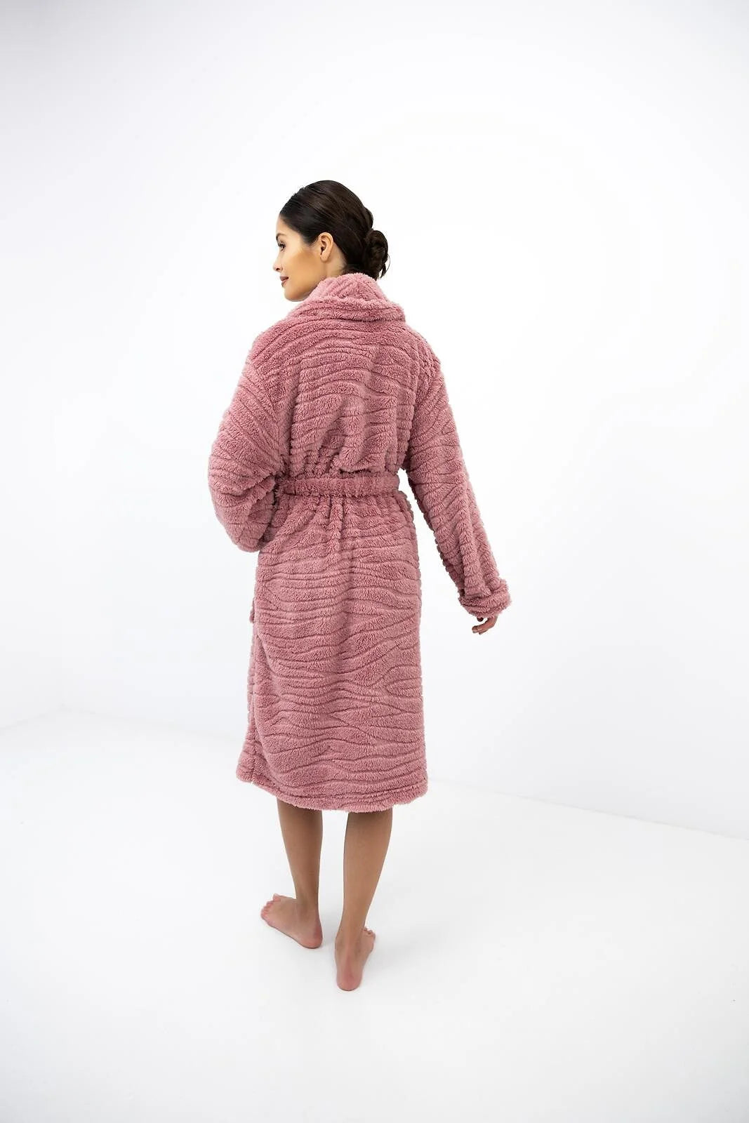 Zella - vestaglia da donna con collo a scialle e motivo