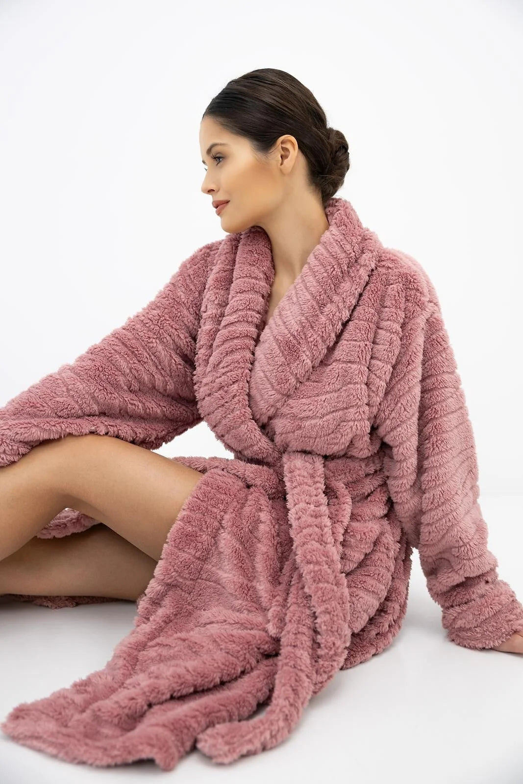 Zella - vestaglia da donna con collo a scialle e motivo